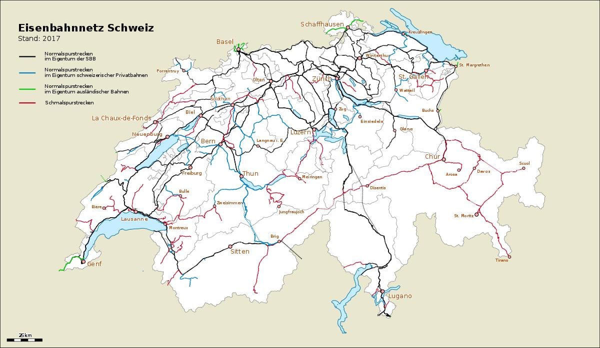 карта Швајцарске луке