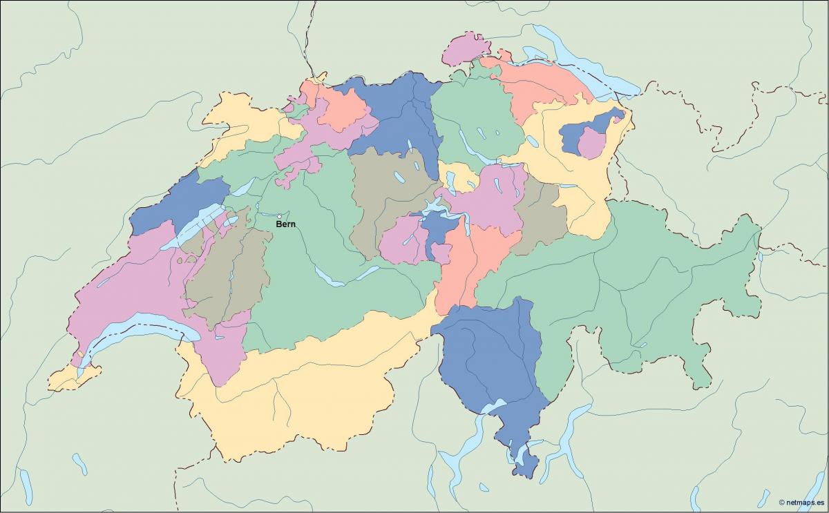 карта политичка карта Швајцарској