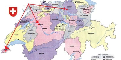 Женева Швајцарска карта Европе