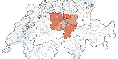 Карта централној Швајцарској 