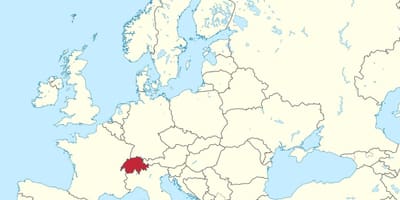 Карта света са Швајцарском нагласио