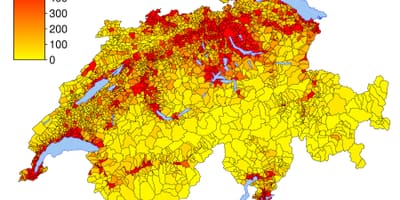 Швајцарска карта густине насељености 