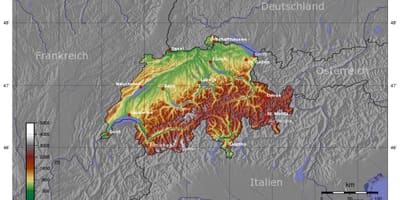 Карта Швајцарској висини