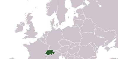 Швајцарска локација на мапи Европе