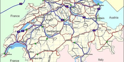 Карта Швајцарске планине