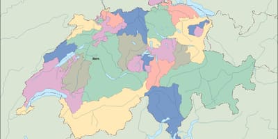 Карта политичка карта Швајцарској