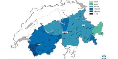 Карта снег мапи Швајцарској
