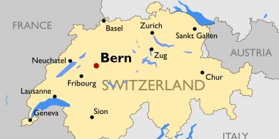 Карта Швајцарској са великих градова